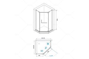 Душевой уголок RGW Hotel HO-081 90х90 профиль хром стекло матовое - 3