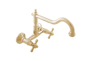 MK102.5/28Z MORAVA RETRO - смеситель кухонный настенный, ЦВЕТ ЗОЛОТО