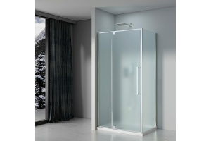 Душевой уголок Black&White Stellar Wind 100х100 хром стекло матовое - 2