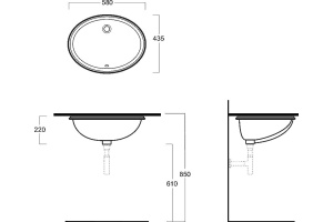 Встраиваемая раковина Simas Nevada 58 см (S53) - 3