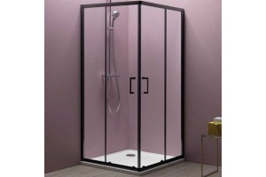 Душевой уголок Kolpa San Eco Quat 90х90 черный стекло прозрачное