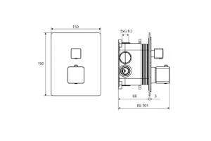 Смеситель для душа встраиваемый Excellent Keria черный матовый - 2