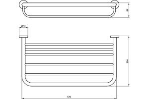 Полка Ideal Standard IOM для полотенец 60 см A9106AA - 2