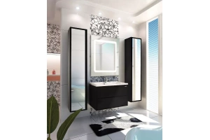 Комплект мебели Aquaton Римини 100 черный глянец