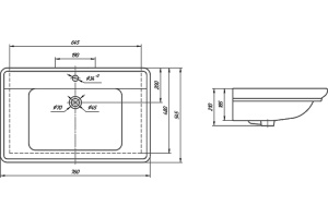 Мебельная раковина Kirovit Дуглас 75 - 2