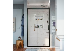 Душевая дверь в нишу STWORKI Стокгольм DE019D290200 90 см профиль черный матовый