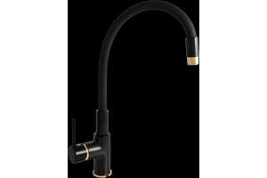 Смеситель для кухни Rav Slezak Seina с гибким изливом черный матовый - золото