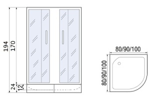Душевое ограждение с поддоном River Don 80/24 MT (10000008301) - 2