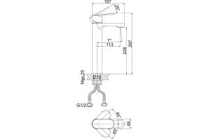 Смеситель для раковины D&K DA131 хром (DA1312001) - 3