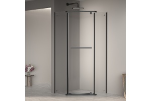 Душевой уголок RGW Passage 80х80 черный стекло прозрачное