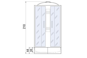 Душевая кабина с поддоном River Nara light Б/К XL 90/24 MT (10000006217) - 2