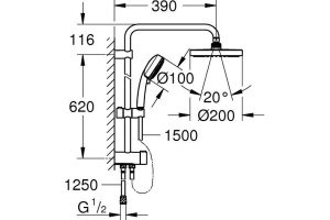 Душевая стойка Grohe New Tempesta Cosmopolitan 27394002 - 2