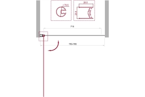 Шторка на ванну BelBagno UNO 75х150 профиль хром стекло прозрачное - 2