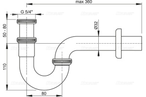 Сифон для биде AlcaPlast  (A45E) - 2