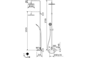 Душевая стойка Cezares Leaf бронза(LEAF-CVDA-30-SR) - 2