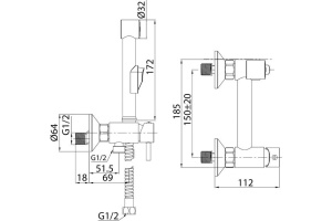 Гигиенический душ Milardo Tidy TIDSB02M08 со смесителем - 3