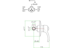 Смеситель для душа Fiore  хром (47CR5130) - 2