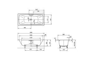 Ванна Cayono Duo Мод.725 180х80x41 белый - 2