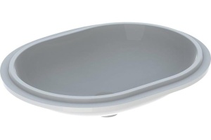 500.758.01.2 Geberit VariForm Раковина с установкой под столешницу  эллиптичекой формы, T1=55х40 см, без отв. под смеситель, без отв. перелива