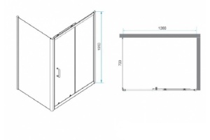 Душевой уголок RGW Passage PA-74B 120x70 профиль черный стекло прозрачное - 3