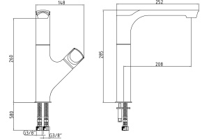 Смеситель E.C.A. Myra 102118063HEX для кухонной мойки - 3