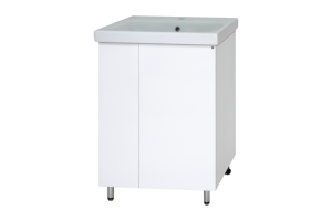 Тумба с раковиной Misty Лира 50 белая глянцевая