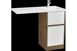 Тумба с раковиной Aquaton Лондри 40 светлое дерево-белый