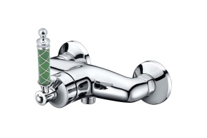 Смеситель для душа Boheme Vogue хром с зеленым