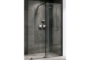Душевая перегородка Abber Komfort 100 черная стекло прозрачное