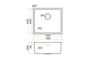 Мойка кухонная Omoikiri Tadzava нержавеющая сталь (4997115) - 2