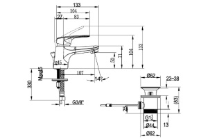 Смеситель для раковины Villeroy&Boch O.novo хром - 2