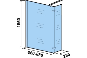 Душевая перегородка Weltwasser WW400 90G+30G 90х185 хром (10000002947) - 3