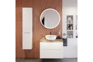 Тумба с раковиной STWORKI Берген 80 белая со светлой столешницей, Moduo 40 RING - 3