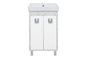 Тумба с раковиной Misty Мия 45 белая глянцевая