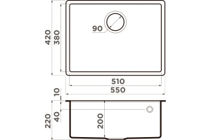Мойка кухонная Omoikiri Tedori 54-U белая - 3