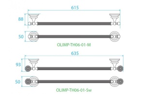 Полотенцедержатель Cezares OLIMP (OLIMP-TH06-03/24-M) - 3