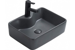 Раковина накладная CeramaLux NC 48.5 см серый матовый (7291MDH-2)