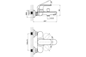 Смеситель для ванны D&K DA1023201 - 2