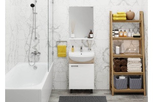 Тумба под раковину Onika Эко 52 Black дуб сонома, разборная (105209) - 2