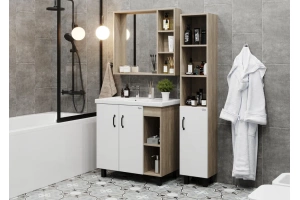 Комплект мебели Onika Тимбер 80 белый матовый - светлое дерево - 2