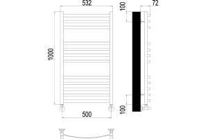 Водяной полотенцесушитель Terminus Авиэль П12 500х1000 Хром - 3