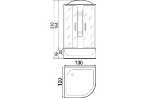 Душевая кабина с поддоном River Nara 100/44 MT (10000002324) - 3