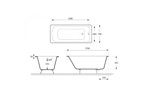 Ванна чугунная Delice Prestige 175х75 белый - 2