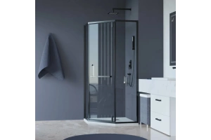 Душевой уголок RGW Hotel HO-084-B 100x100 профиль черный стекло прозрачное - 2