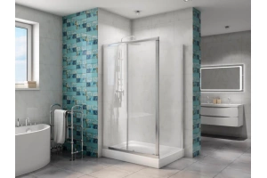 Душевой уголок BelBagno Due 120x80 профиль хром стекло прозрачное - 2