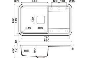 Мойка кухонная Omoikiri Tasogare 86 leningrad grey - 3