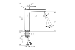 Смеситель для раковины Hansgrohe Vernis Blend черный матовый - 2