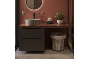 Мебель для ванной STWORKI Берген 60 серая с темной столешницей 122, Bocchi Vessel 1174-006-0125 - 2