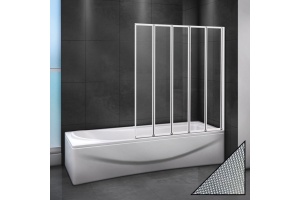 Шторка на ванну Cezares Relax V-5-120/140-P-Bi-R стекло punto