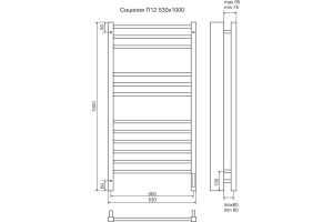 Электрический полотенцесушитель Terminus Сицилия П12 500x1000 Хром - 3